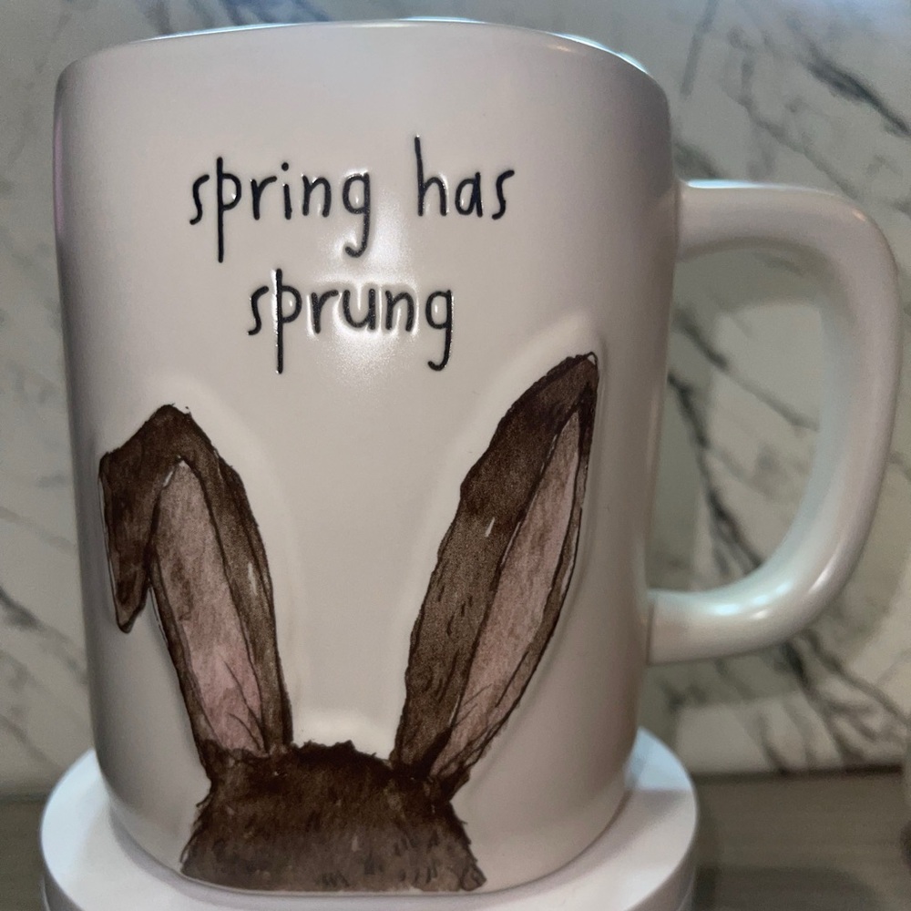 Rae Dunn White and Brown Bunny Ears Mug